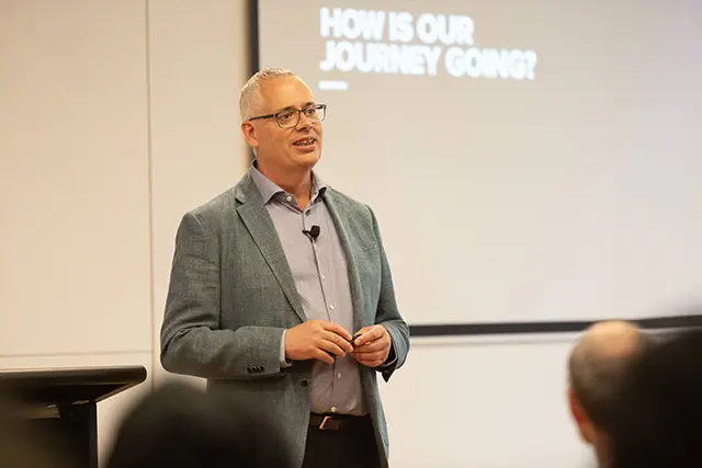 Garth Hamilton giving a presentation